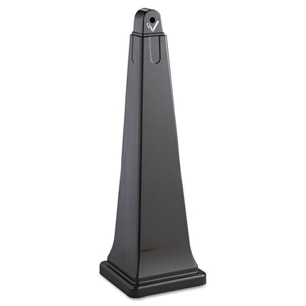 GroundsKeeper Cigarette Waste Collector, Pyramid, 1 gal, 12.25 x 39.75,  Black