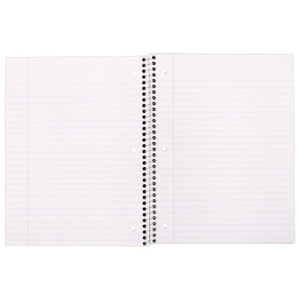 Spiral Notebook, 1-Subject, Wide/Legal Rule, Randomly Assorted Cover Color, (100) 10.5 x 7.5 Sheets