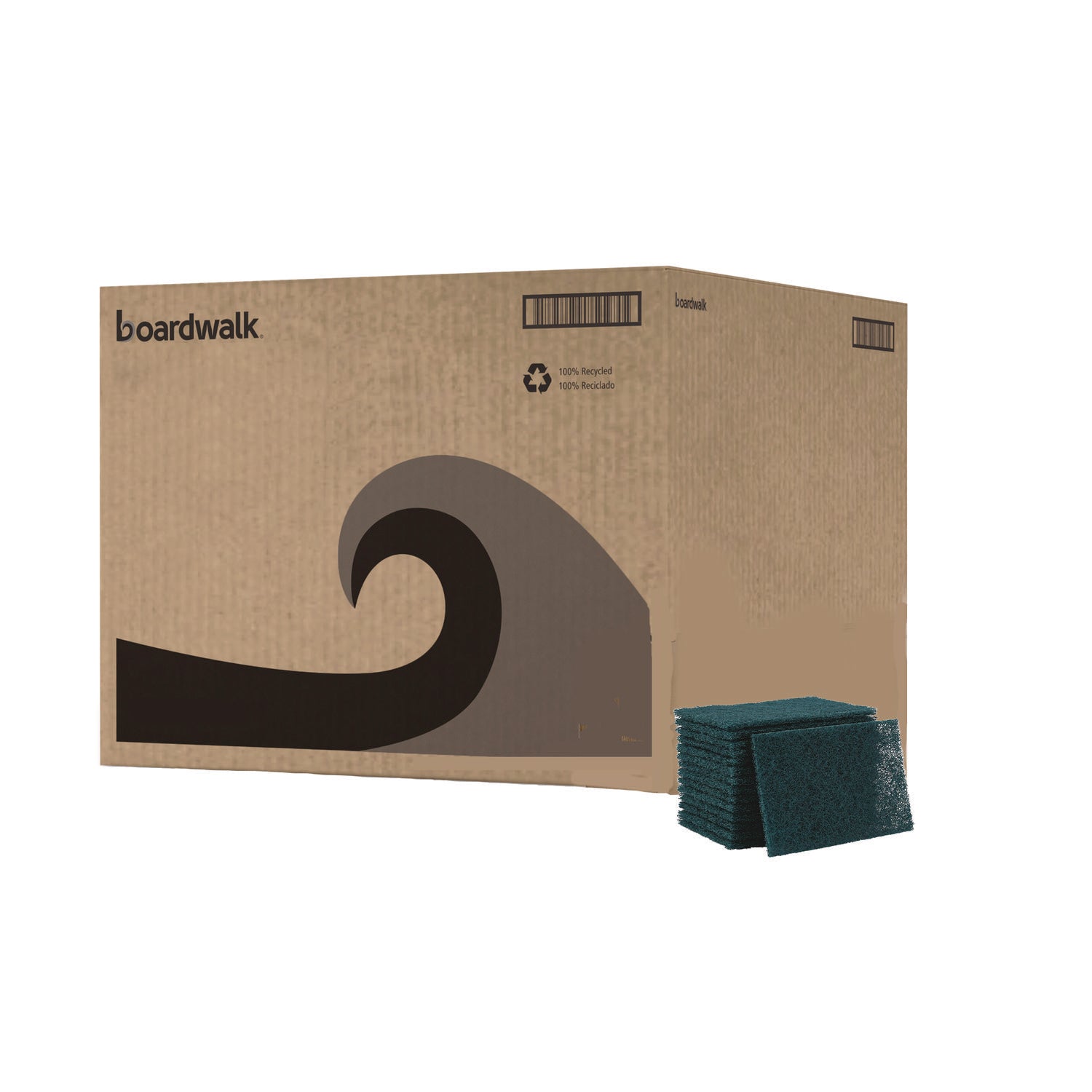 Heavy-Duty Scouring Pad, 6 x 9, Green, 15/Carton