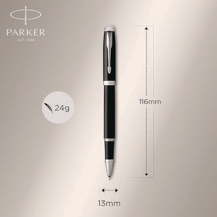 IM Premium Rollerball Pen, Stick, Fine 0.7 mm, Black Ink, Black/Chrome Barrel