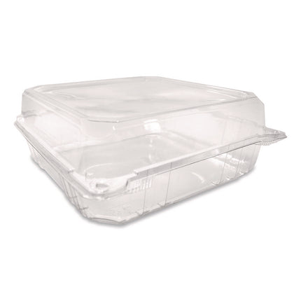 PET Plastic Hinged Container, 9 x 9 x 3.6, Clear, Plastic, 100/Pack, 2 Packs/Carton