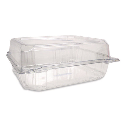 PET Plastic Hinged Container, 9 x 9 x 3.6, Clear, Plastic, 100/Pack, 2 Packs/Carton