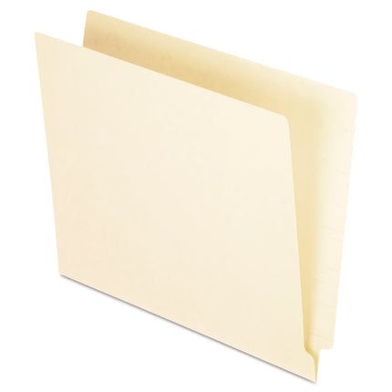 Manila End Tab Folders, 9.5" High Front, Straight 1-Ply Tabs, Letter Size, Manila, 100/Box