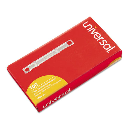 Two-Piece Two-Prong Paper Fastener Compressors, 2.75" Center to Center, Silver, 100/Box