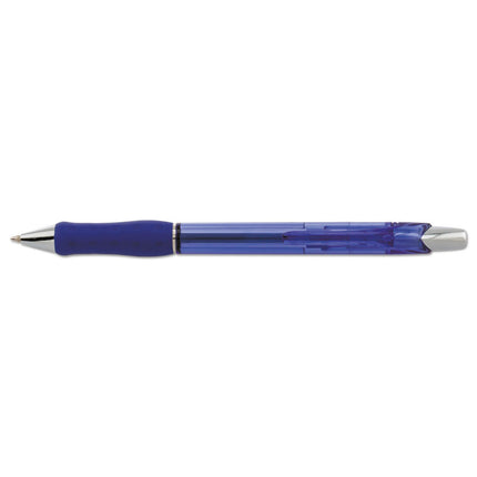R.S.V.P. Super RT Ballpoint Pen, Retractable, Medium 0.7 mm, Blue Ink, Translucent Blue/Blue Barrel, Dozen
