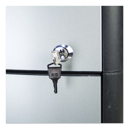 Mobile Filing Cabinet With Metal Siding, 2 Letter-Size File Drawers, Silver/black, 19" X 15" X 23"