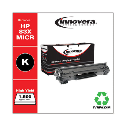 Remanufactured Black High-Yield MICR Toner, Replacement for 83XM (CF283XM), 2,200 Page-Yield
