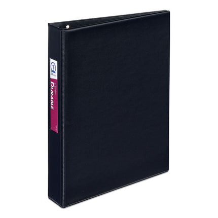 Mini Size Durable Non-View Binder With Round Rings, 3 Rings, 1" Capacity, 8.5 X 5.5, Black