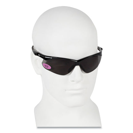 V60 Nemesis Rx Reader Safety Glasses, Black Frame, Smoke Lens, +2.5 Diopter Strength, 6/Box