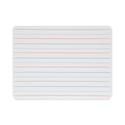 Magnetic Two-Sided Red/Blue Ruled Dry Erase Board, 12" x 9", White Surface, 12/Pack