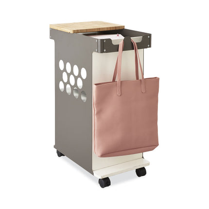 Mini Rolling Storage Cart, Metal, 3 Shelves, 1 Drawer, 200 lb Capacity, 29.75" x 15.75" x 16.5", White