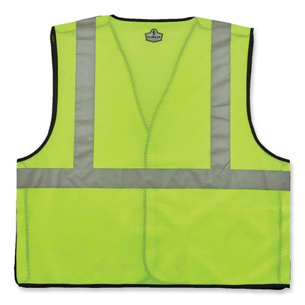 GloWear 8216BA Class 2 Breakaway Mesh ID Holder Vest, Polyester, 4X-Large/5X-Large, Lime