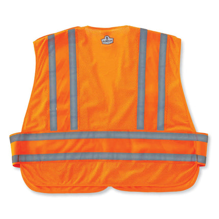 GloWear 8244PSV Class 2 Expandable Public Safety Hook and Loop Vest, Polyester, Medium/Large, Orange