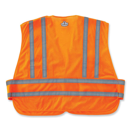 GloWear 8244PSV Class 2 Expandable Public Safety Hook and Loop Vest, Polyester, 3X-Large Plus, Orange