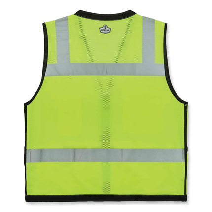 GloWear 8253HDZ Class 2 Heavy-Duty Mesh Surveyors Vest, Polyester, 2X-Large/3X-Large, Lime