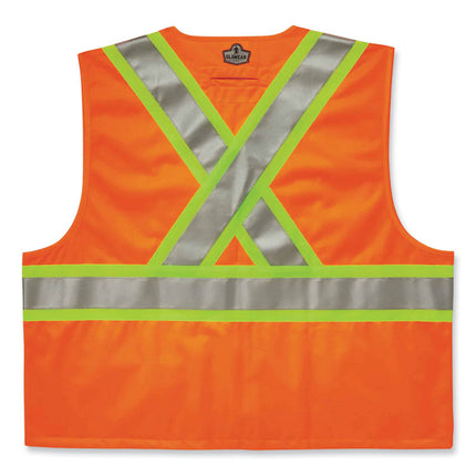 GloWear 8235ZX Class 2 Two-Tone X-Back Vest, Polyester, 2X-Large/3X-Large, Orange