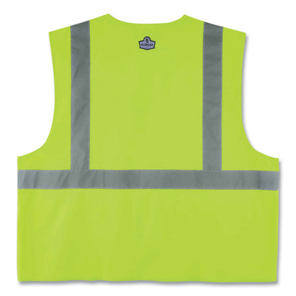 GloWear 8225HL Class 2 Standard Solid Hook and Loop Vest, Polyester, Lime, 2X-Large/3X-Large