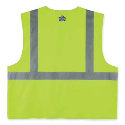 GloWear 8225HL Class 2 Standard Solid Hook and Loop Vest, Polyester, Lime, Large/X-Large