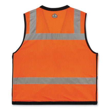 GloWear 8253HDZ Class 2 Heavy-Duty Mesh Surveyors Vest, Polyester, Small/Medium, Orange