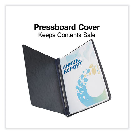 Pressboard Report Cover, Two-Piece Prong Fastener, 3" Capacity, 8.5 X 11, Black/black