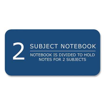 Subject Wirebound Notebook, 2-Subject, Medium/College Rule, Assorted Cover Colors, (100) 11 x 9 Sheets, 24/Carton