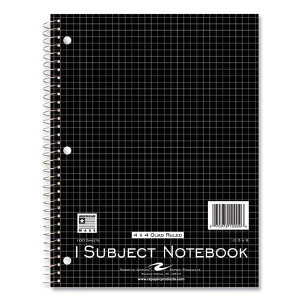 Subject Wirebound Promo Notebook, 1-Subject, Quad Rule (4 sq/in), Assorted Cover Colors, (100) 10.5 x 8 Sheets, 24/Carton