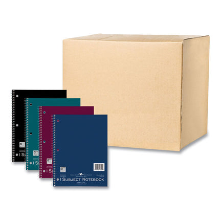 Subject Wirebound Notebook, 1-Subject, Medium/College Rule, Assorted Cover Colors, (70) 10.5 x 8 Sheets, 24/Carton