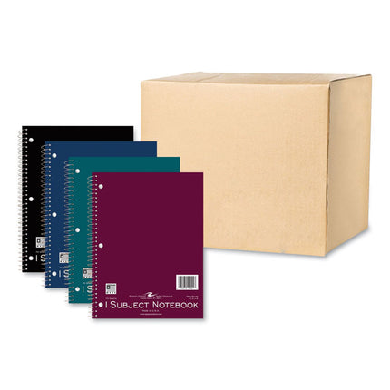 Subject Wirebound Promotional Notebook, 1-Subject, Wide/Legal Rule, Assorted Cover Colors, (70) 10.5 x 8 Sheets, 24/Carton