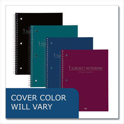 Subject Wirebound Promo Notebook, 1-Subject, Medium/College Rule, Assorted Cover Colors (Set 1), (70) 10.5 x 8 Sheets, 24/CT
