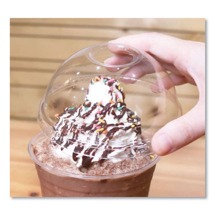 PET Lids, Dome Lid, Fits 12 oz to 24 oz Cold Cups, Plastic, Clear, 1,000/Carton