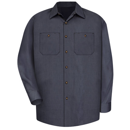 Red Kap® Men's Long Sleeve Geometric Microcheck Work Shirt / SP14GB