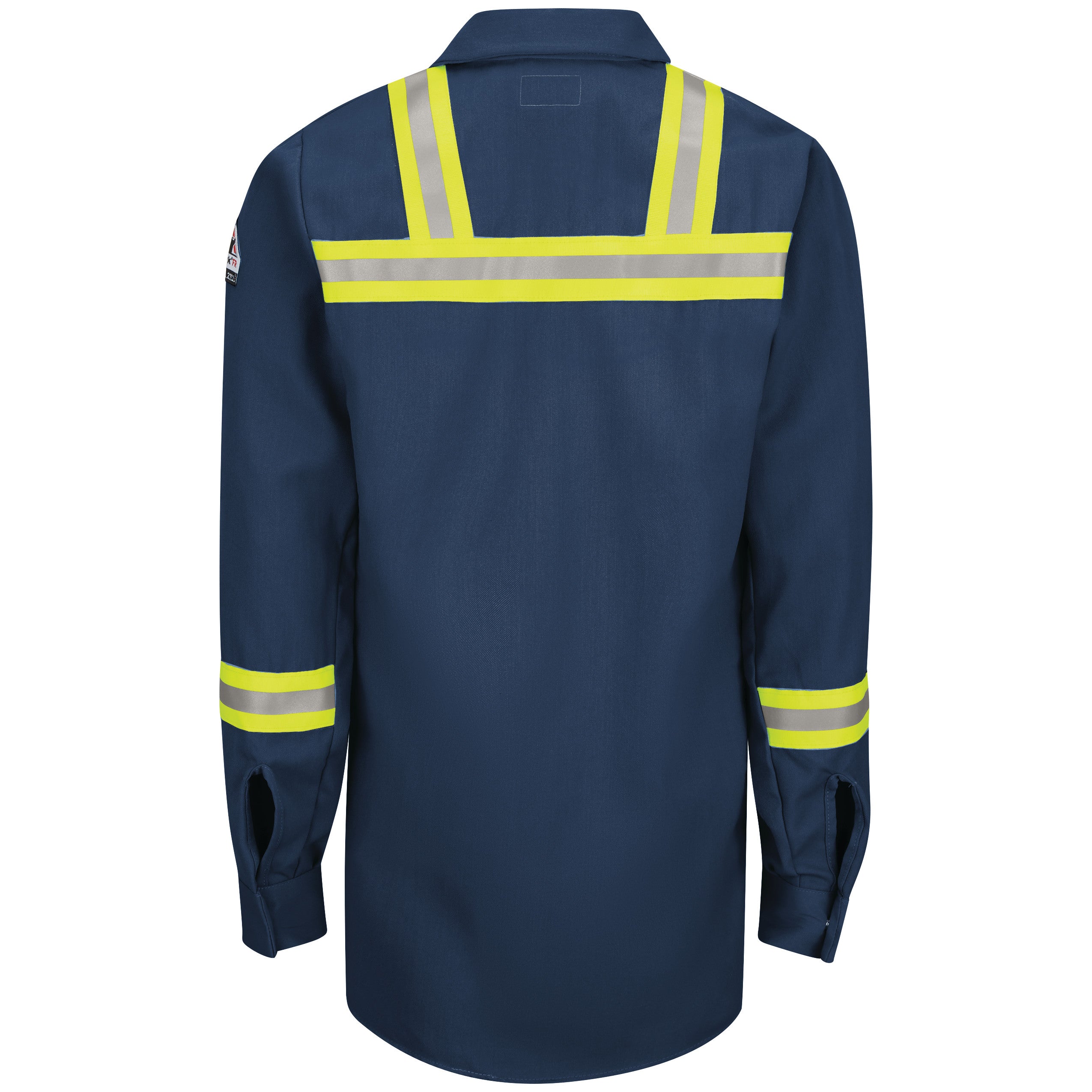 Bulwark® Enhanced Visibility Concealed-Gripper Pocketless Work Shirt / SMS6NV
