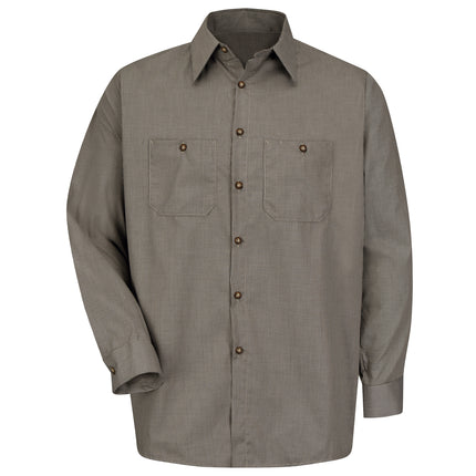 Red Kap® Men's Long Sleeve Microcheck Uniform Shirt / SP10KB