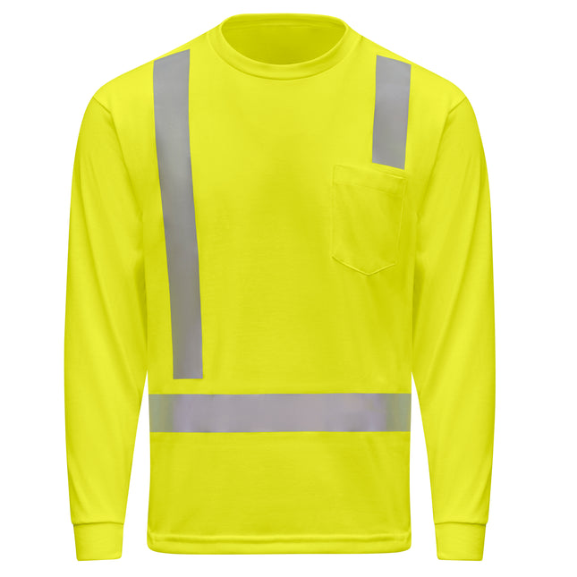 Red Kap® Hi-Visibility Long Sleeve Performance Core Tee, Type R, Class 2 / SK17HV