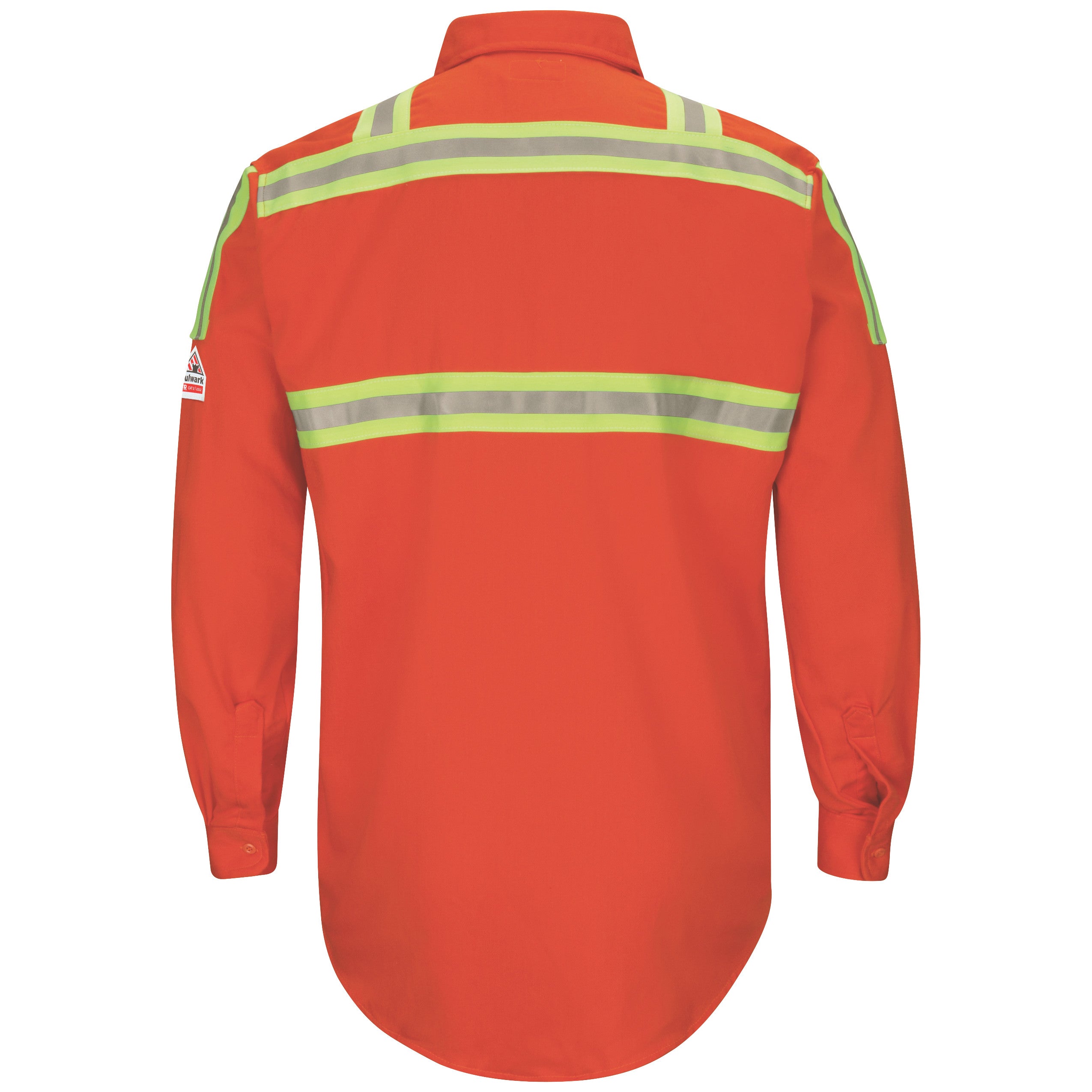 Bulwark® Men's Midweight FR Enhanced Visibility Uniform Shirt with Silver/Yellow Striping / SLATOR