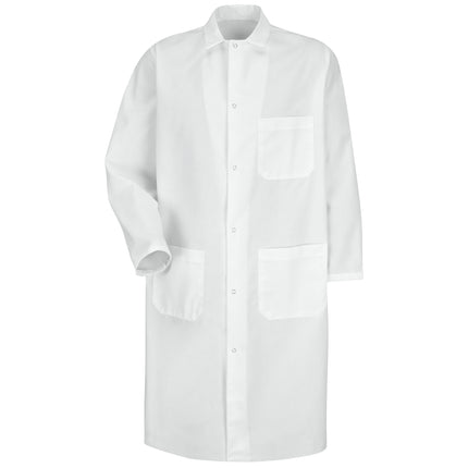 Red Kap® Gripper-Front Spun Polyester Butcher Coat with Exterior Pocket / KS62WH