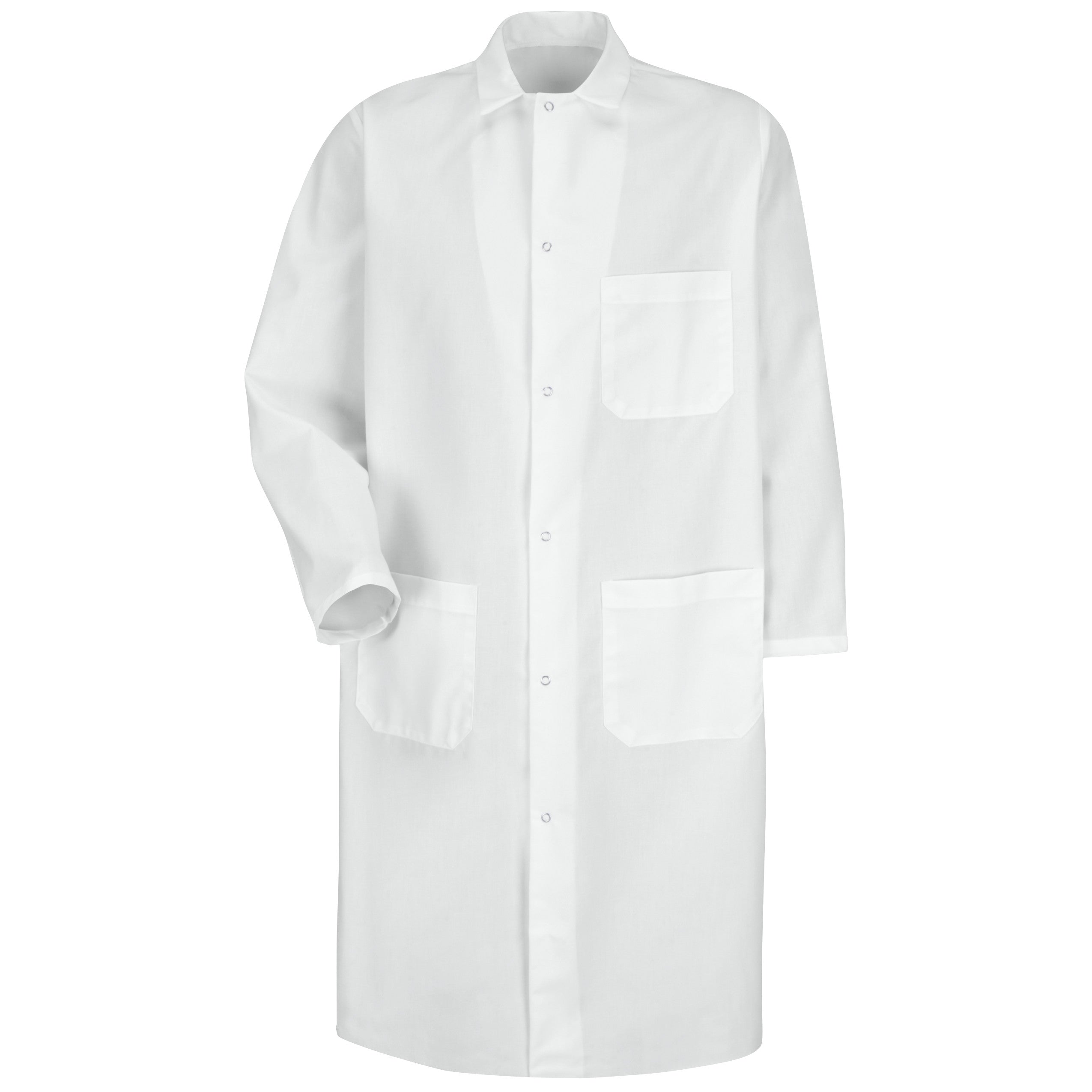 Red Kap® Gripper-Front Spun Polyester Butcher Coat with Exterior Pocket / KS62WH