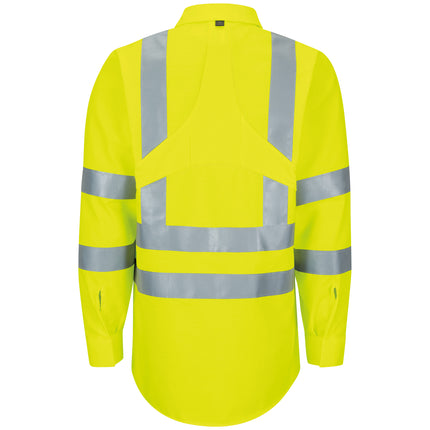 Red Kap® Long Sleeve Hi-Visibility Ripstop Work Shirt with MIMIX® + OilBlok, Type R Class 3 / SX14AB