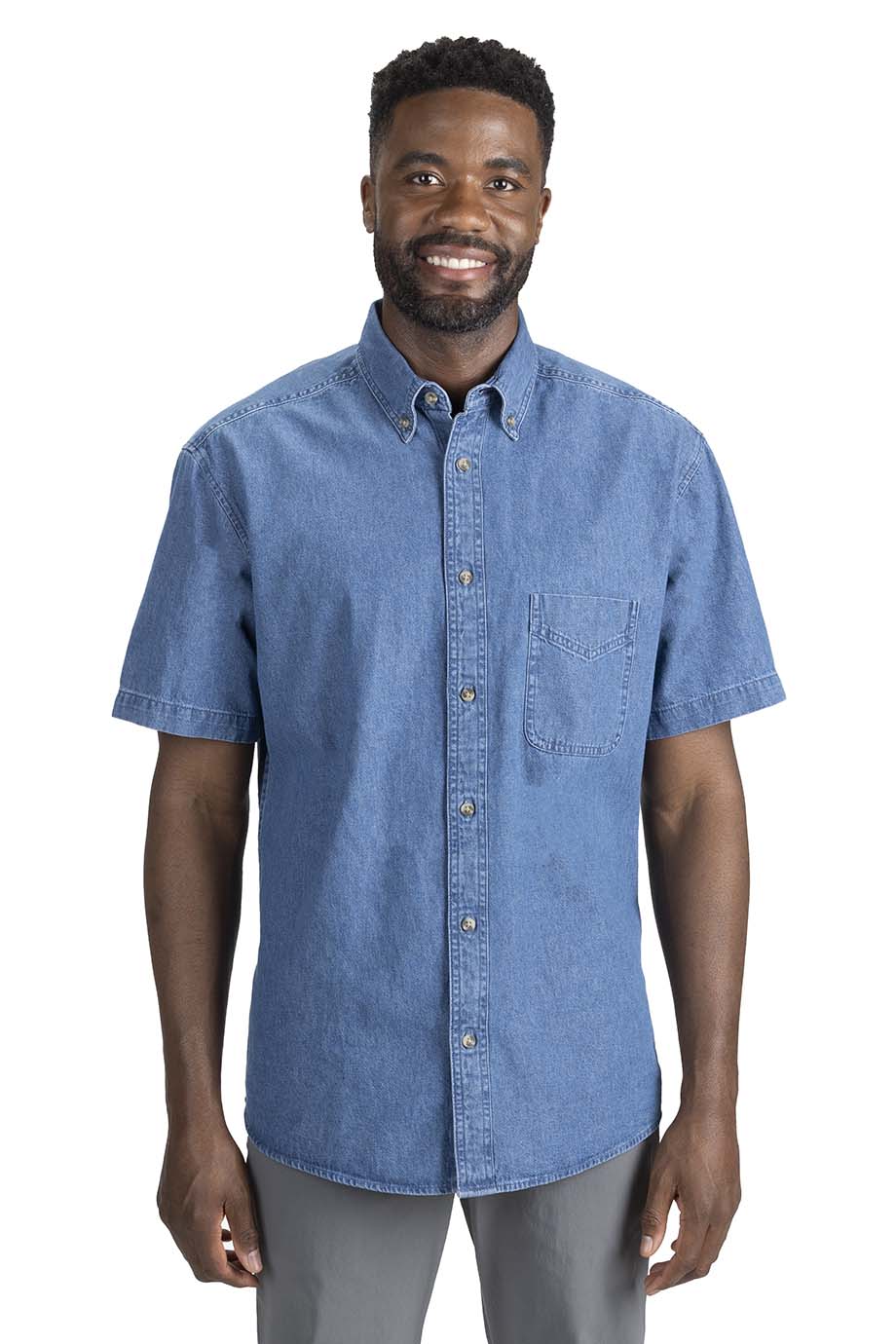 EDWARDS DENIM MIDWEIGHT SHORT SLEEVE SHIRT