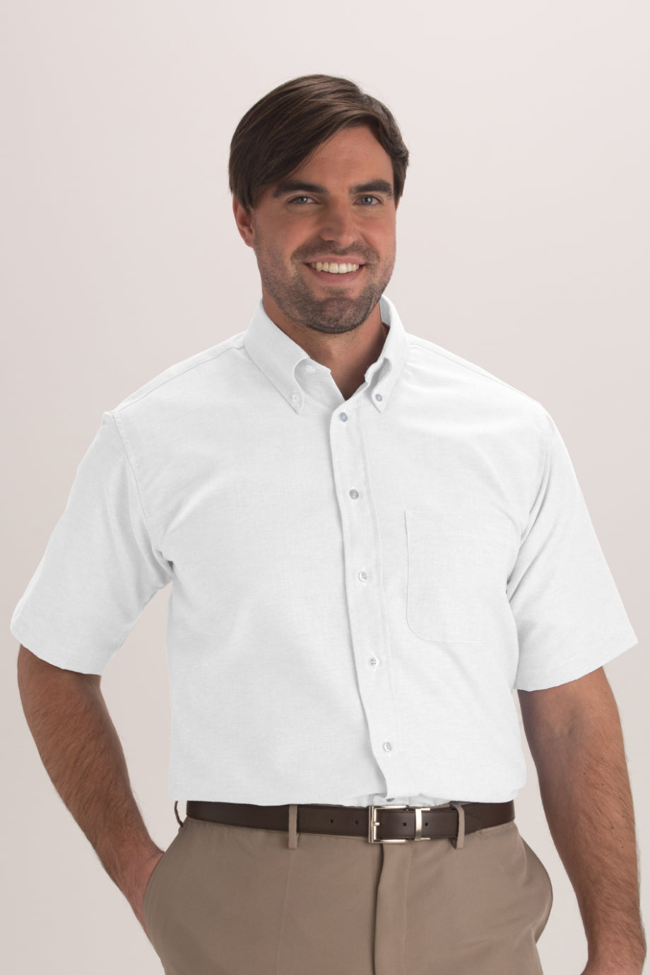 EDWARDS MENS SHORT SLEEVE OXFORD SHIRT