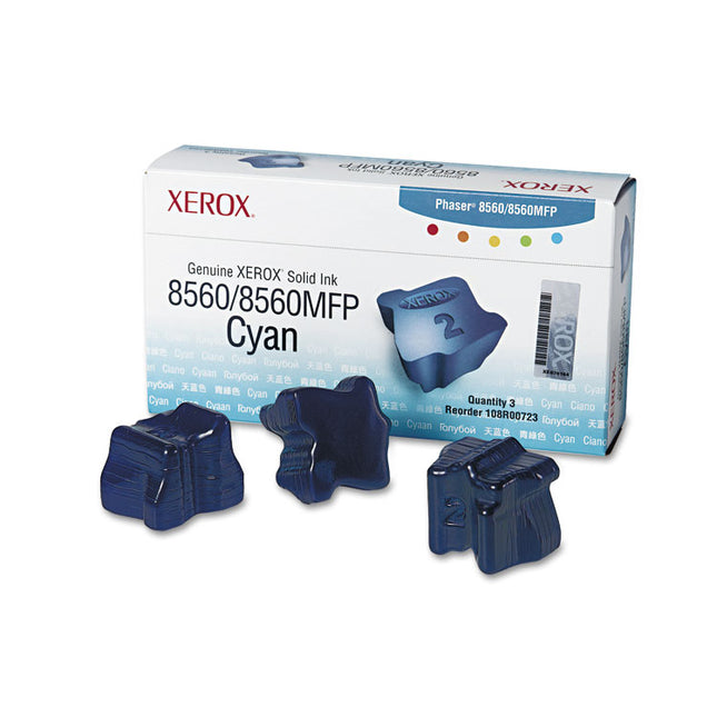108r00723 Solid Ink Stick, 3,400 Page-Yield, Cyan, 3/box