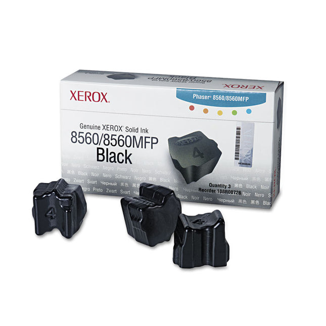 108r00726 Solid Ink Stick, 3,400 Page-Yield, Black, 3/box