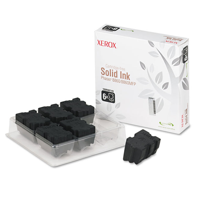 108r00749 High-Yield Solid Ink Stick, 2,333 Page-Yield, Black, 6/box