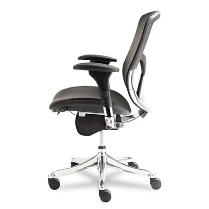 Alera Eq Series Ergonomic Multifunction Mid-Back Mesh Chair, Supports Up To 250 Lb, Black Seat/back, Aluminum Base