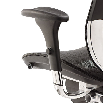 Alera Eq Series Ergonomic Multifunction Mid-Back Mesh Chair, Supports Up To 250 Lb, Black Seat/back, Aluminum Base