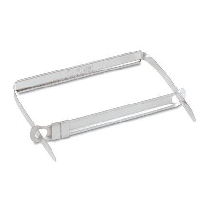 Standard Two-Piece Two-Prong Paper Fastener Base and Compressor Sets, 2" Capacity, 2.75" Center to Center, Silver, 50/Box