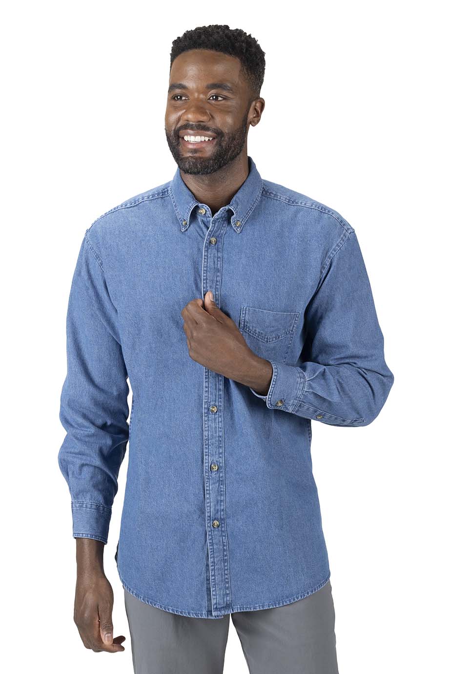 EDWARDS DENIM MIDWEIGHT LONG SLEEVE SHIRT