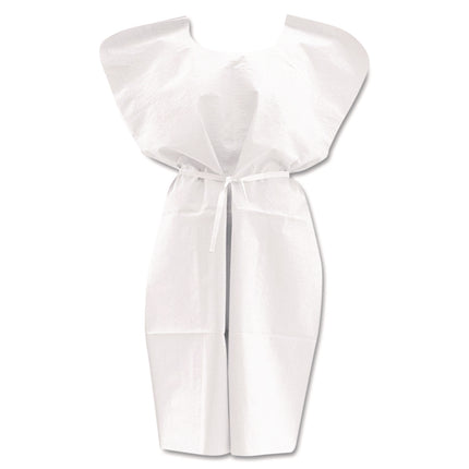 Disposable Patient Gowns, 3-Ply Tissue Poly Tissue, 30" x 42", White, 50/Carton