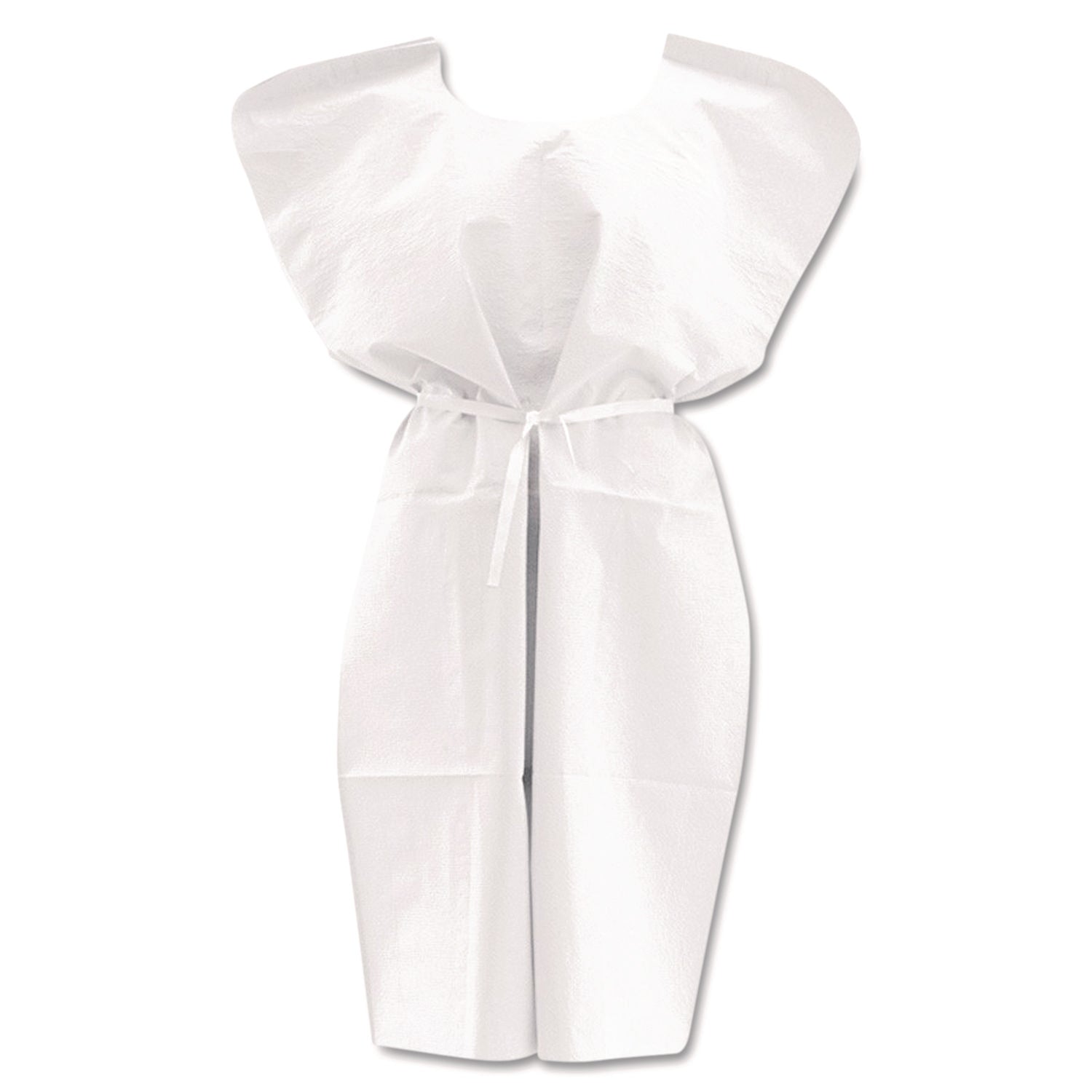 Disposable Patient Gowns, 3-Ply Tissue Poly Tissue, 30" x 42", White, 50/Carton