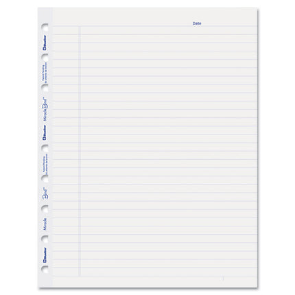 Miraclebind Ruled Paper Refill Sheets For All Miraclebind Notebooks And Planners, 9.25 X 7.25, White/blue Sheets, Undated